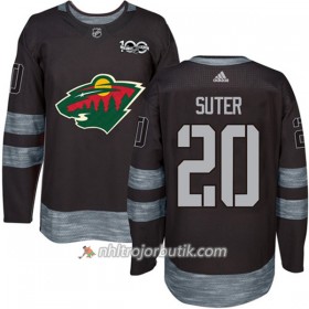 Män Ishockey Minnesota Wild Tröja Ryan Suter 20 1917-2017 100th Anniversary Adidas Svart Authentic